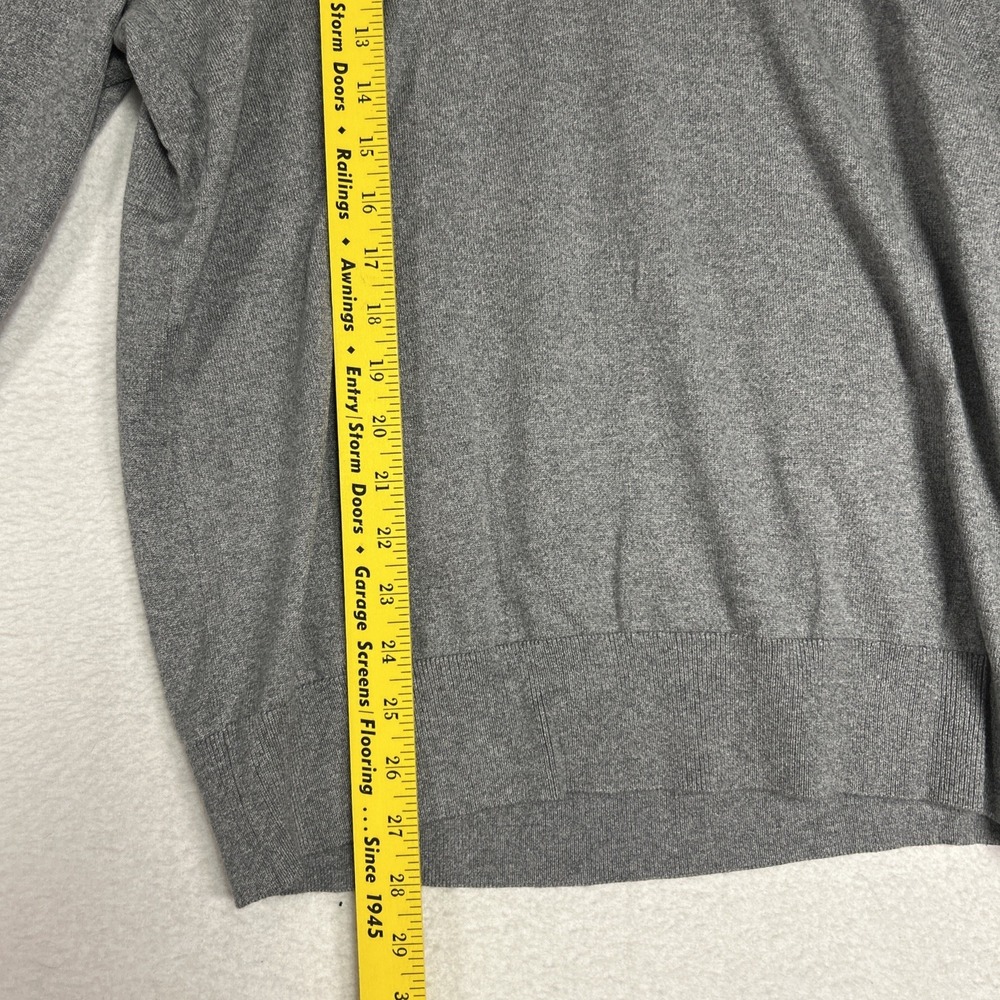 Banana Republic Sweater Mens Large Silk Cashmere Gray Luxury Blend V-Neck Preppy - Picture 6 of 9